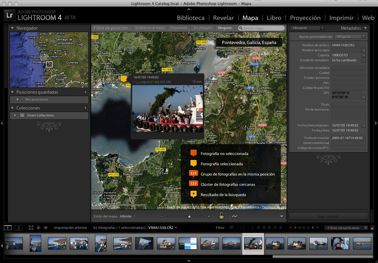 Uso del modulo mapas en lightroom 4.0