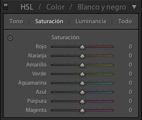 herramienta de arrastre de control de tono saturacion y luminancia